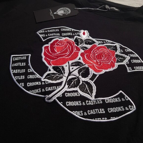 Crooks & Castles Roses Gun Long Sleeve Tee Embroidery Logo 3XL NWT BRAND NEW TAG - Picture 2 of 5